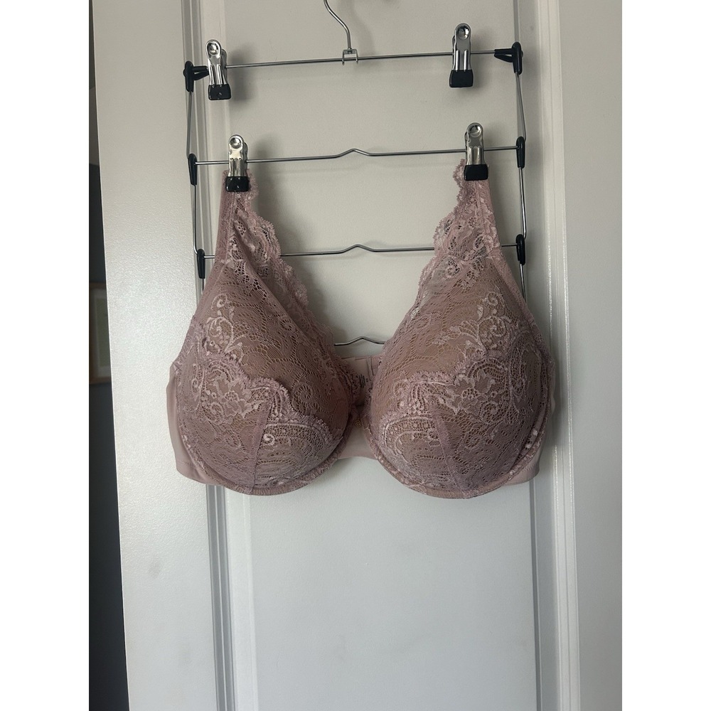 NWT ThirdLove Dusty Mauve Contour Lace Plunge Bra Size 42E Removable Pads